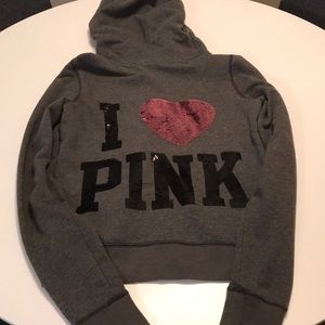 PINK sequence zip up sweatshirt